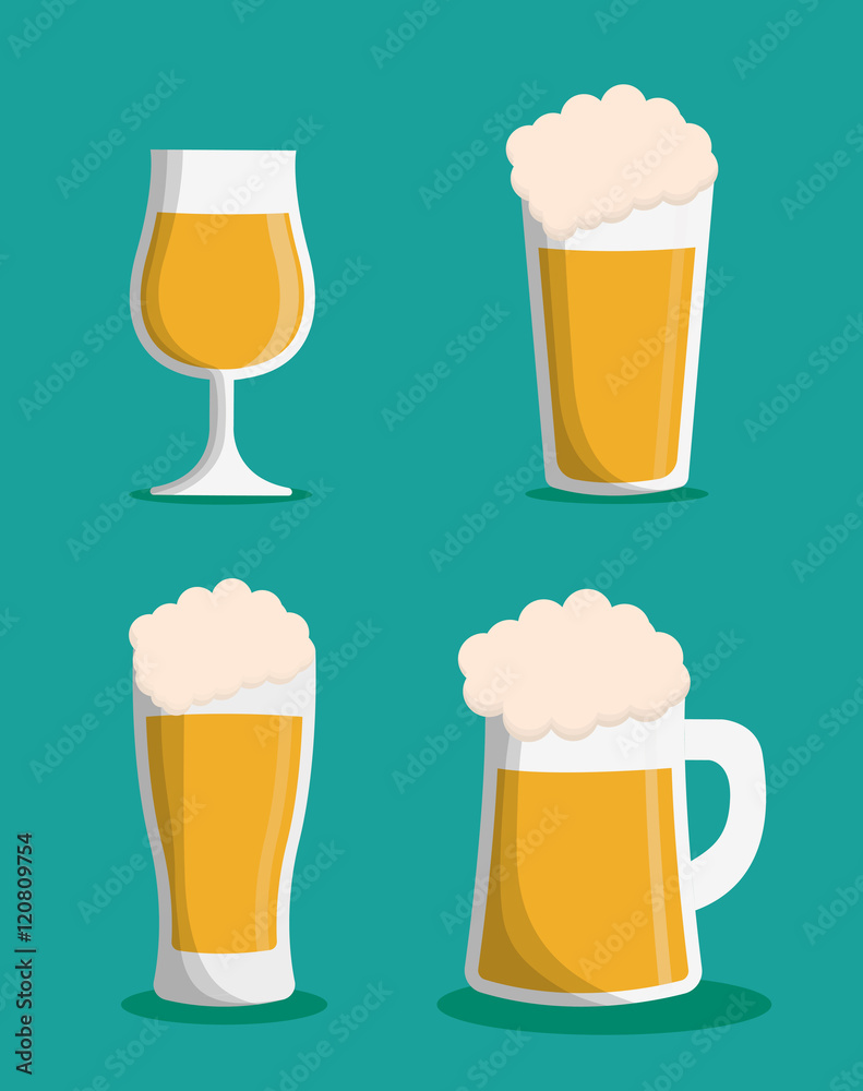 Beer glass icon. Drink beverage and alcohol theme. Colorful design. Vector illustration Beer glass icon. Drink beverage and alcohol theme. Colorful design. Vector illustration