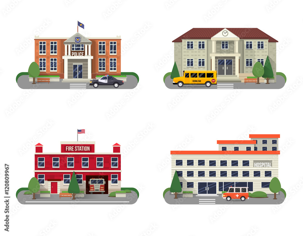 Municipal buildings set