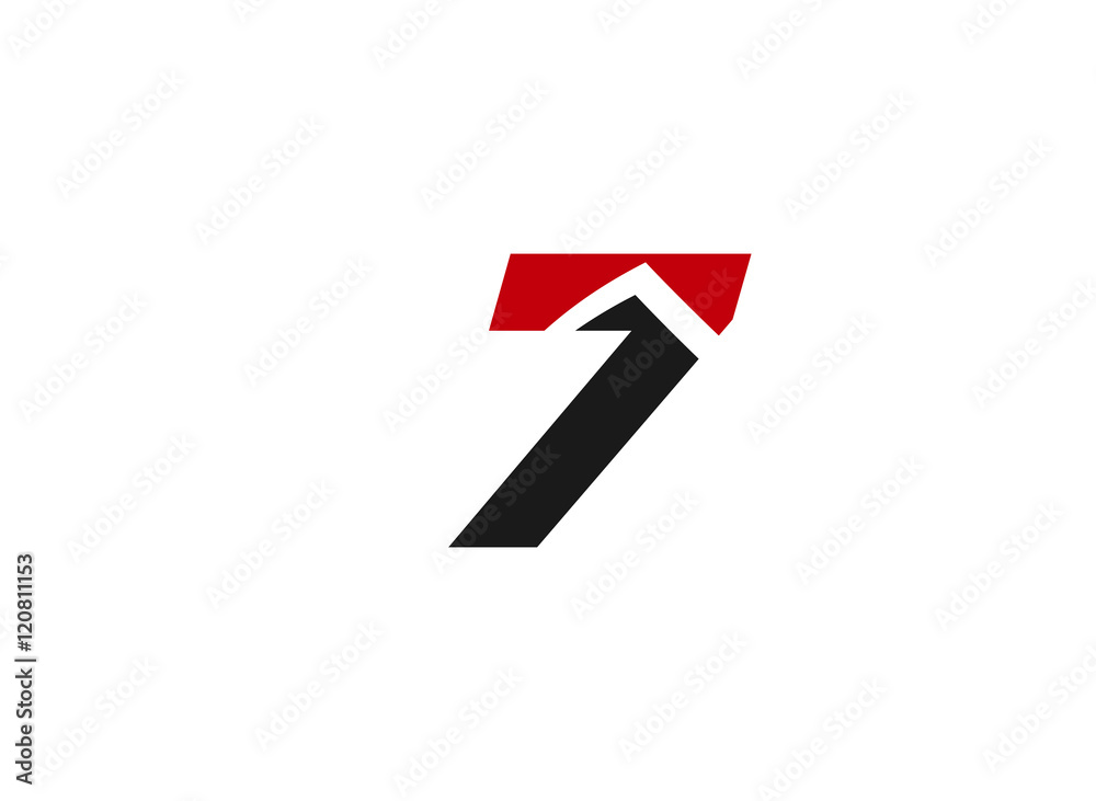 Number seven 7 logo icon template elements
