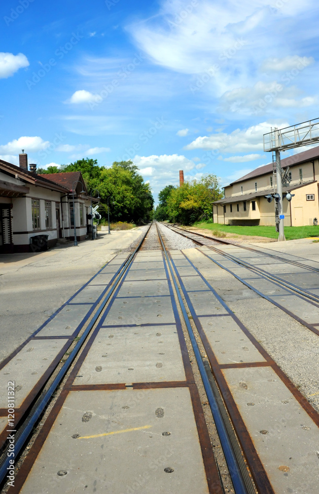 Fototapeta premium Depot besides tracks