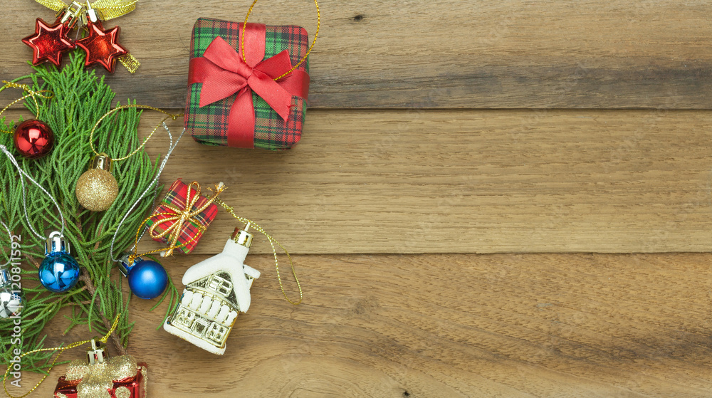 Christmas and happy new year concept with wooden background Christmas and happy new year concept with wooden background