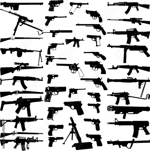 big weapons collection - vector photo