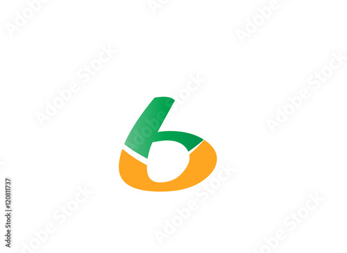 Vector sign spherical number 6 logo 