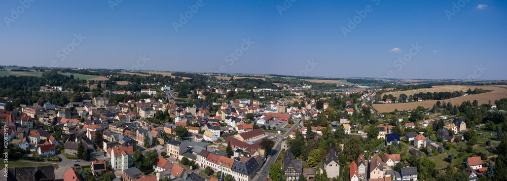 Aerial view of goessnitz altenburg thuringia town