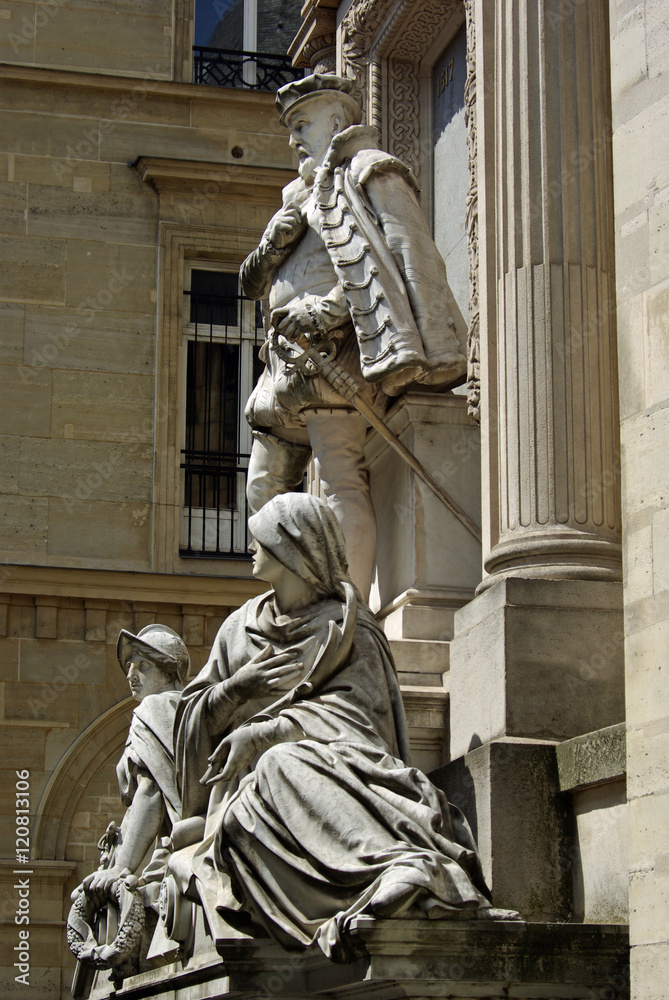 Monument à l'amiral de Coligny à l'église de l'Oratoire à Paris, France