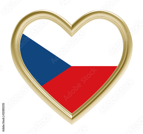 Czech flag in golden heart isolated on white background. 3D illustration. Free Download Czech flag in golden heart isolated on white background. 3D illustration. - GFXLoad
