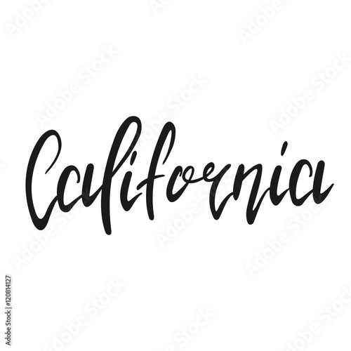 California handwritten inscription. Hand drawn lettering california