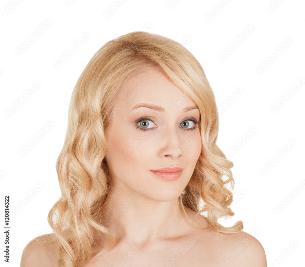 beautiful blonde on the isolated background beautiful blonde on the isolated background