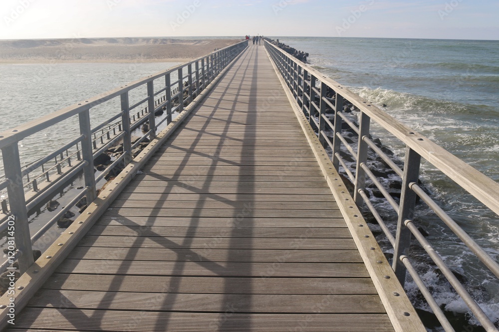 Pier in Norre Vorupor, a small town on the West Coast of Denmark, Jutland, Europe.