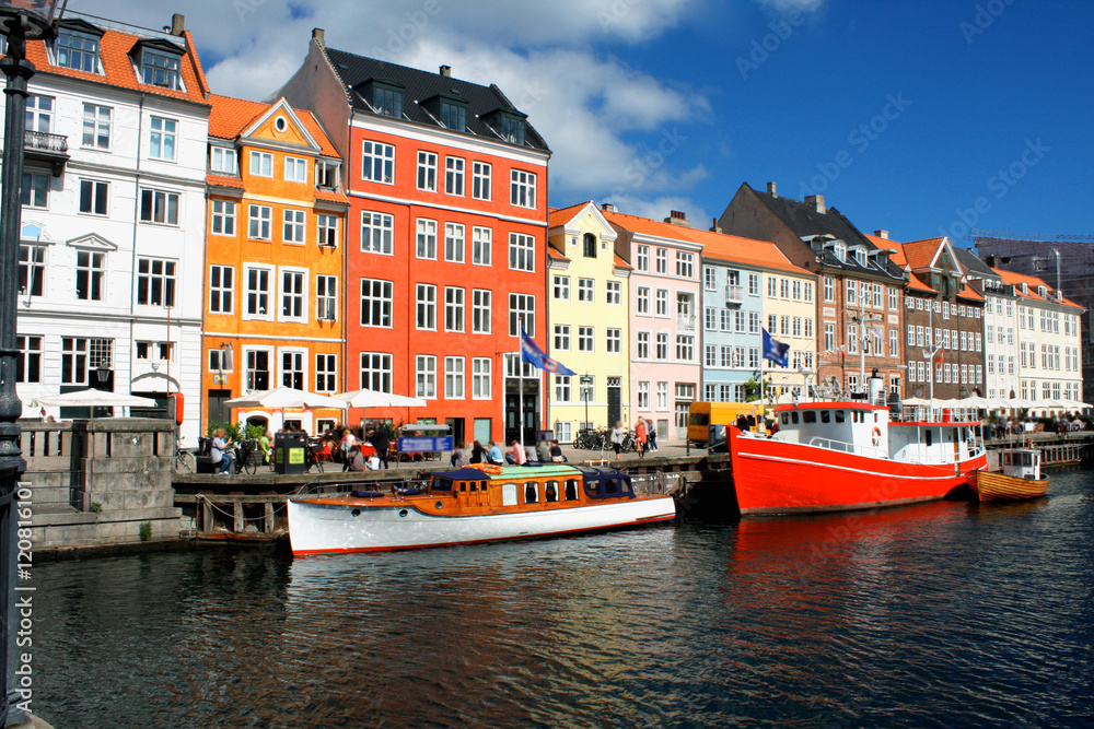 famous Nyhavn place in Copenhagen, Denmark