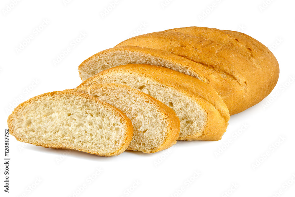 sliced bread loaf isolated