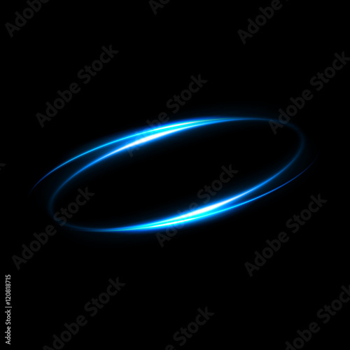  Circular lens flare. Abstract rotational galaxy. Beautiful ellipse border. Luxury shining hole. Rotational lines. Power energy element. Space for message. Abstract ring background.