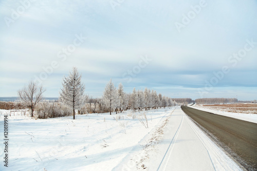 winter asphalt road  © bakharev