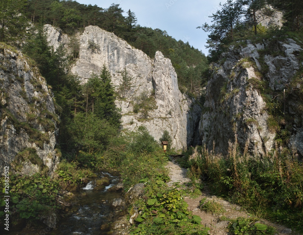 entrance to Prosiceka dolina valley in Chocske vrchy mountains in central Slovakia