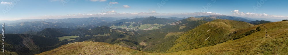 nord panorama view from Velka Chochula in Nizke Tatry mountains in Slovakia