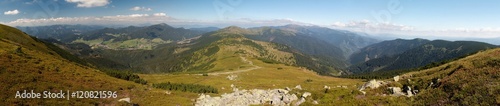 east panorama view from Kosarisko in Nizke Tatry mountains in Slovakia