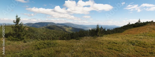east panorama view from Zadna Hola in Nizke Tatry mountains in Slovakia