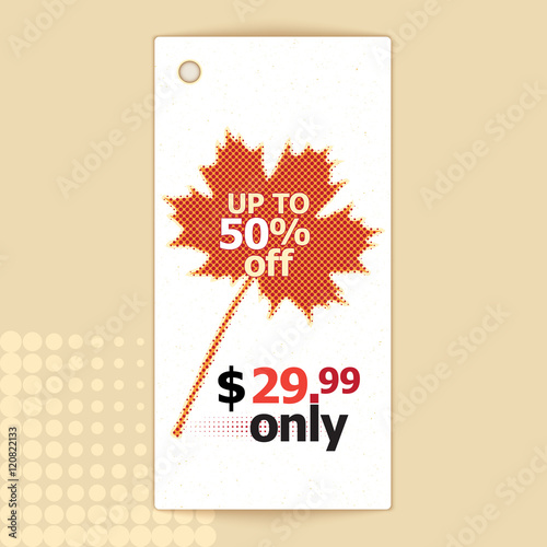 Tag discount. Price label. Vector template