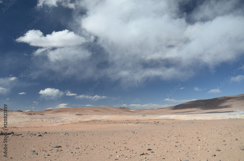 Clouds over stone desert