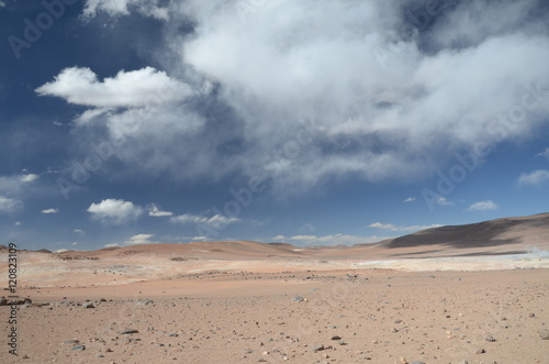Clouds over stone desert