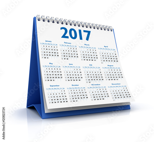 Desktop Calendar 2017 isolated