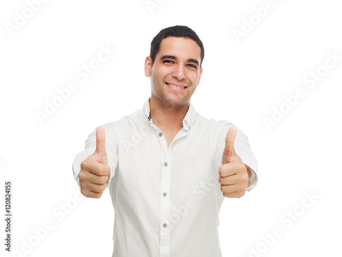 man with thumbs up photo
