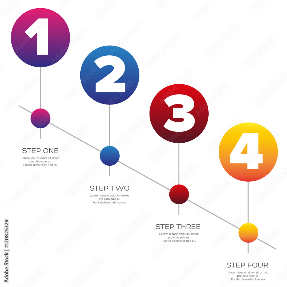 Timeline - One two three four progress bar label Timeline - One two three four progress bar label