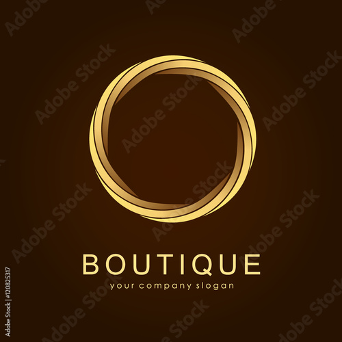 Vector logo template for boutique hotel, restaurant, jewelry. Gold luxury monogram