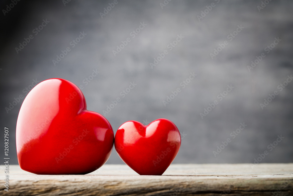 Red heart on the gray metal background. Red heart on the gray metal background.