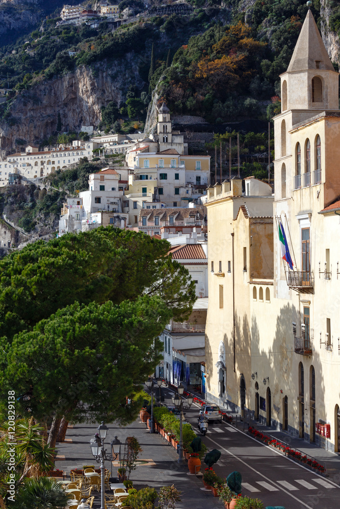 Amalfi town street, Italy.