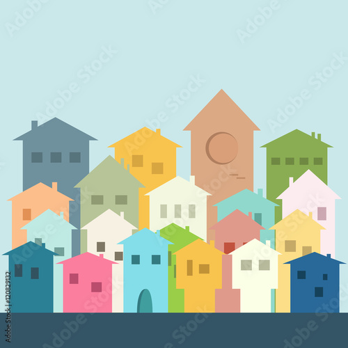 Colorful Houses. Real Estate Concept