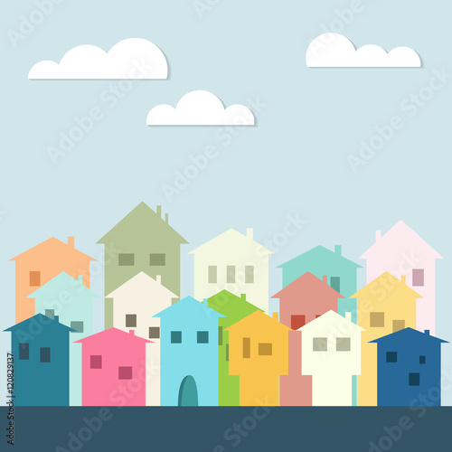 Colorful Houses. Real Estate Concept