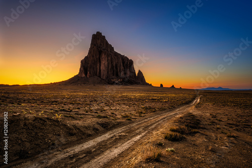 Sunset above Shiprock in New Mexico