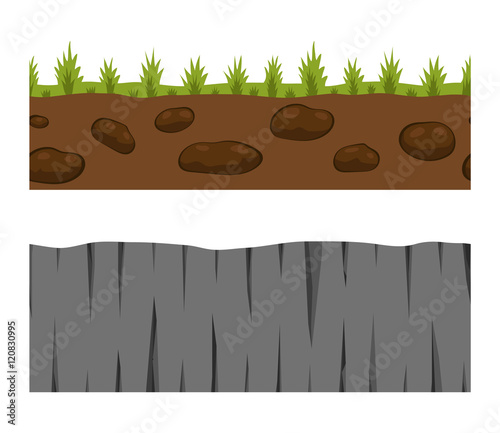 Illustration of cross section ground slice isolated on white background. Some ground slices piece nature cross outdoor. Ecology underground ground slice vector.