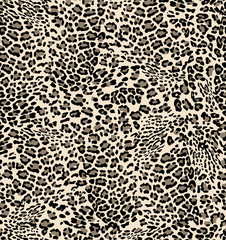 Acrylglasbilder Tierfellmuster Kleines Leoparden Muster Beige Nahtlos  © Ani Bunny