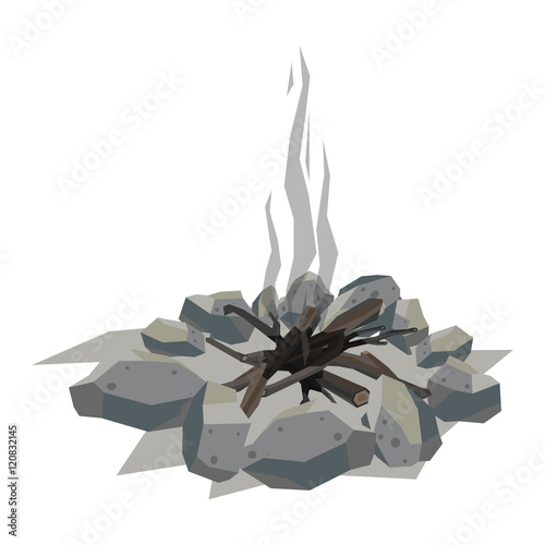 Bonfires isolated vector illustration.