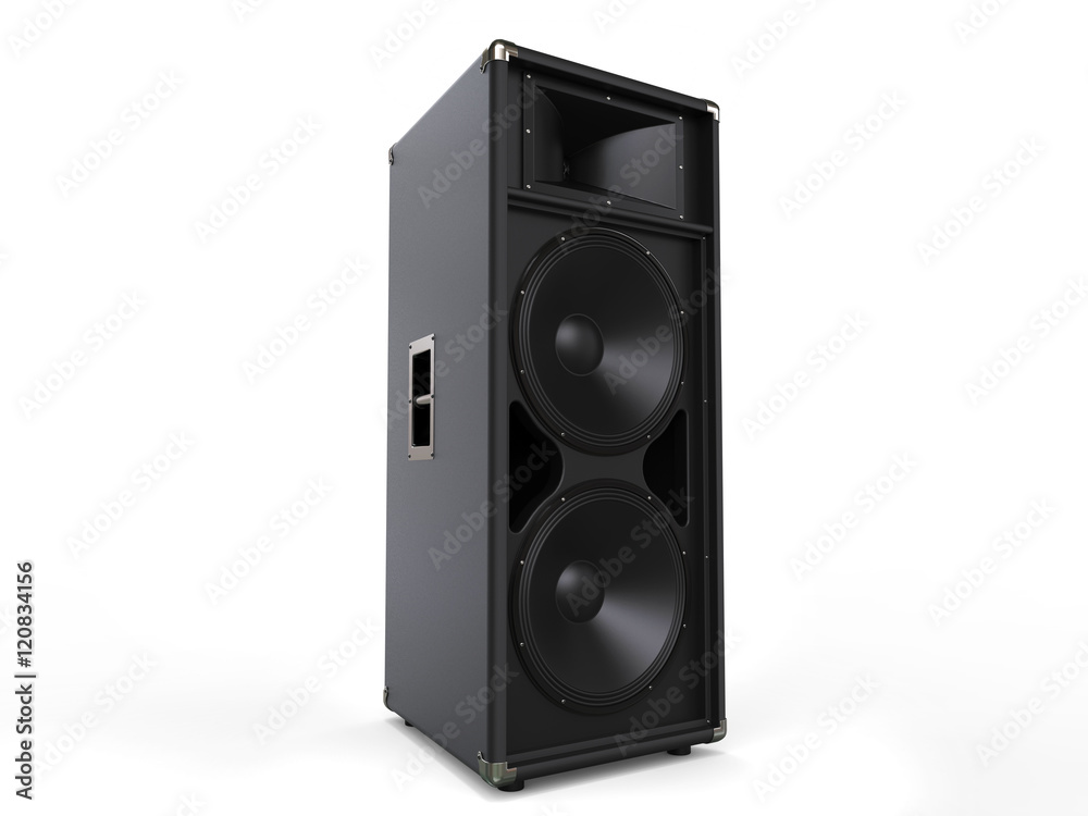 Fototapeta premium Modern black concert loudspeaker - studio shot