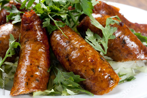 Rice-stuffed sausages called Mombar