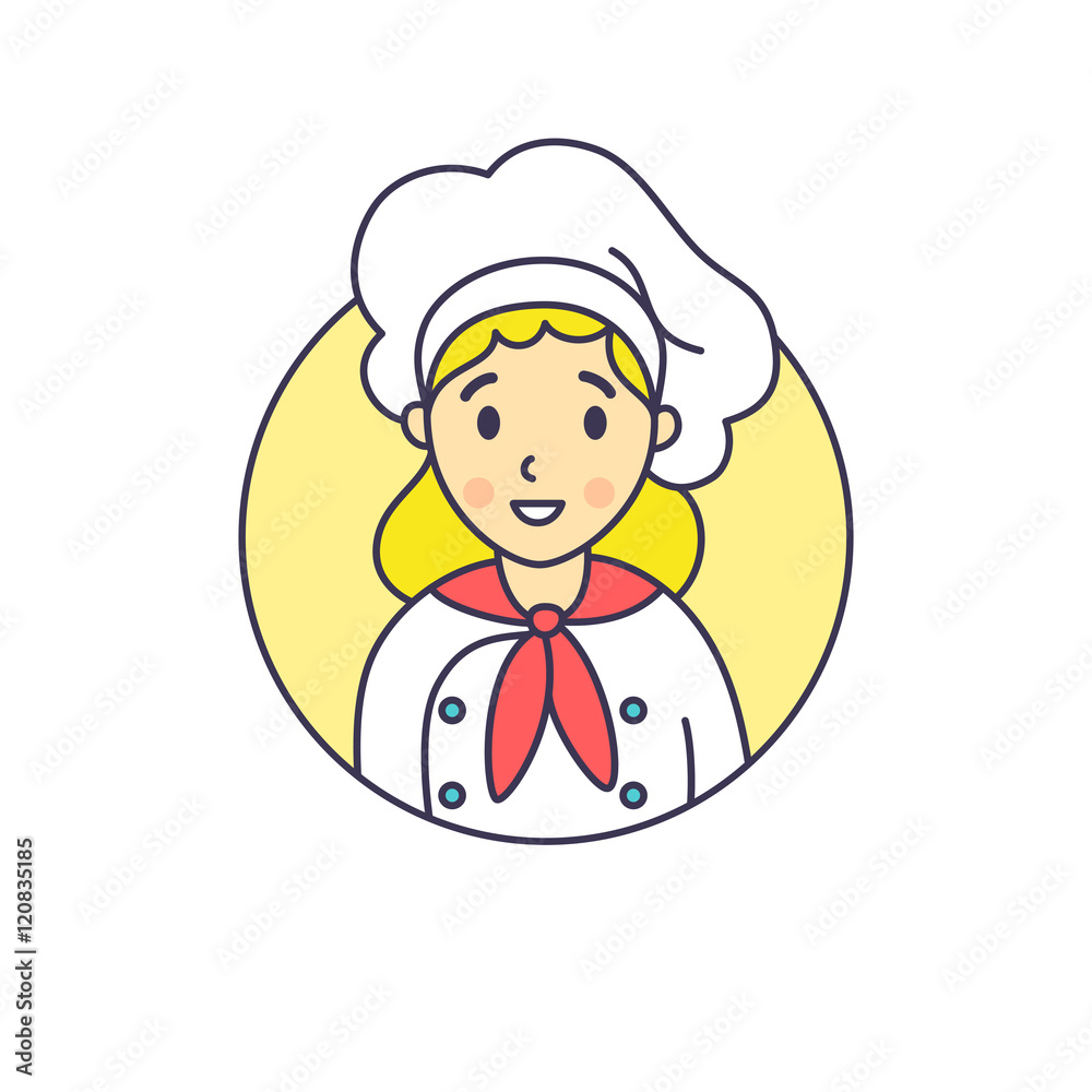 Obraz premium woman chef vector
