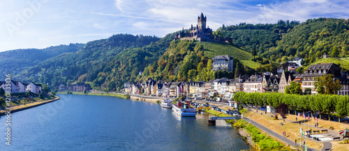 Travel in Germany - pictorial Cochem town. romantic Rhein river photo