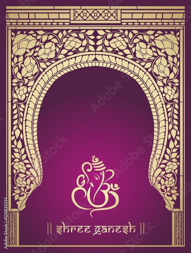 Ganesha, wedding card, royal Rajasthan, India
