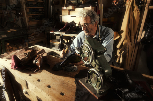 craftsman making luxury handmade man shoes