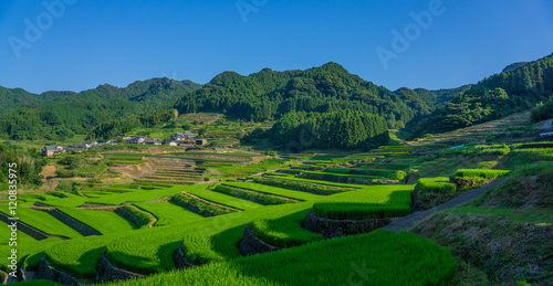 famous terraced rice-fields in Hasami, Nagasaki, Japan.