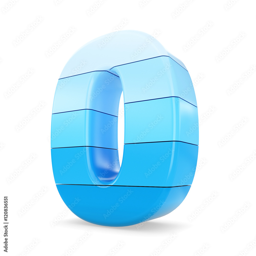 3d blue number 0 zero isolated white background. 3d blue number 0 zero isolated white background.