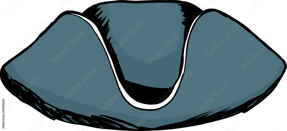 Fotografie Single tricorn hat sketch over white background