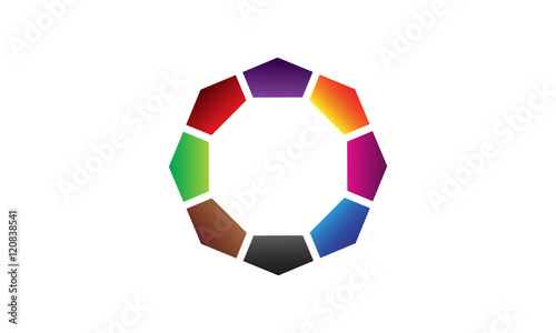 color octagonal logo