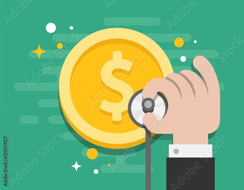 Business Consult Money Check Up Illustrator Vector
