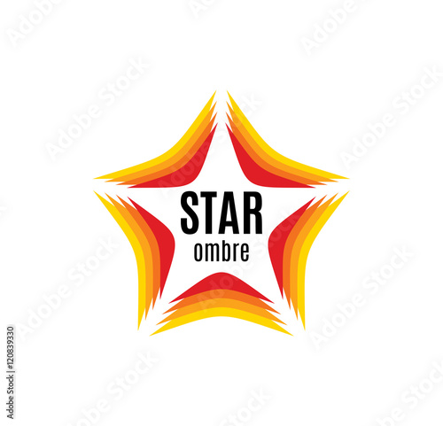 Isolated abstract orange color star contour logo on the white background. Rating and quality decorative element. Celebrities sign. Famous people symbol. Fame icon. Award image.Vector illustration.