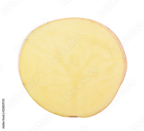 potato isolated on white background. top view