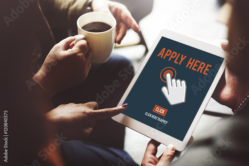 Apply Here Apply Online Job Concept photo